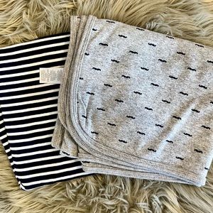 2 Carters baby boy cotton receiving blankets. Excellent condition.